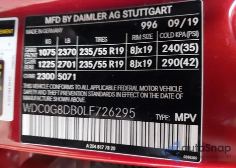 2020 Mercedes-Benz Glc 300 z USA, uszkodzony, nr VIN WDC0G8DB0LF726295